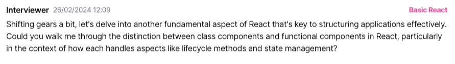 Example of interview question